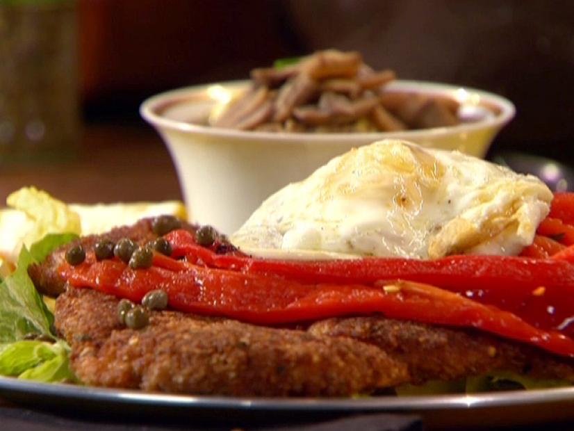 Paprika Chicken Schnitzel with Fried Eggs