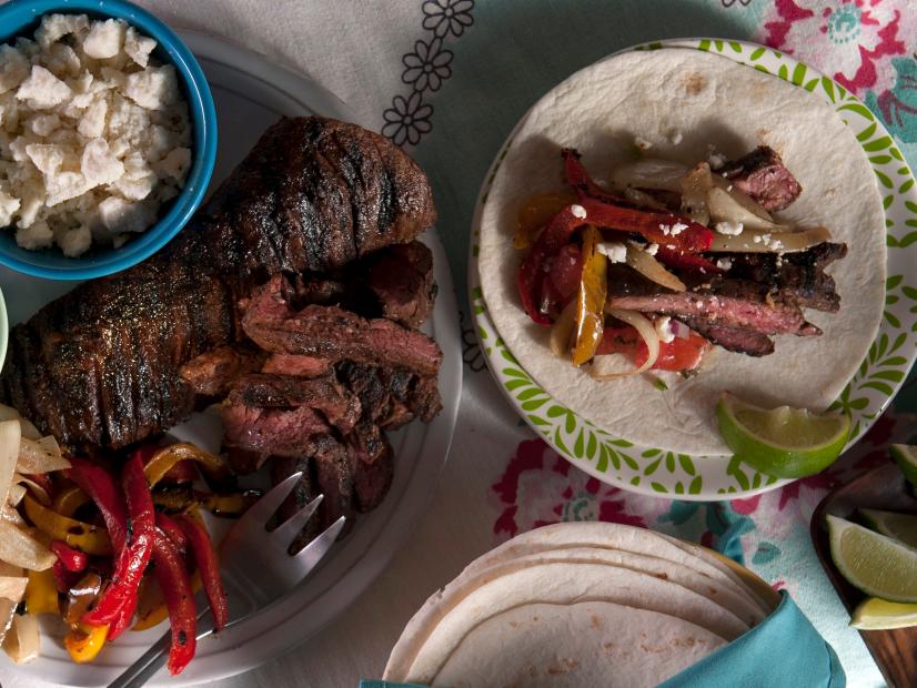 Pomegranate Glazed Skirt Steak Fajitas