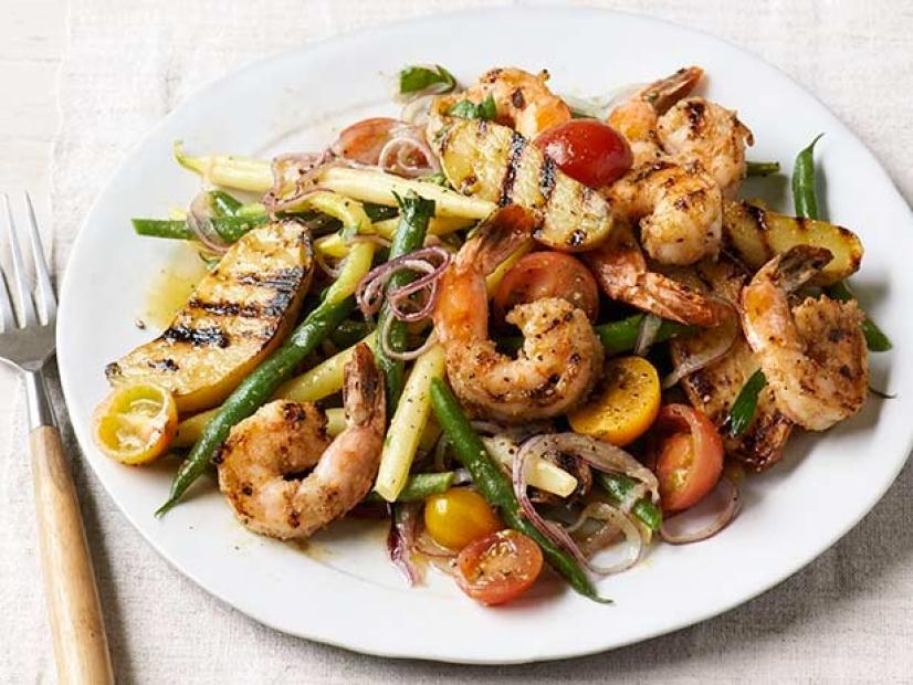 Grilled Spice-Rubbed Shrimp “Nicoise” Salad