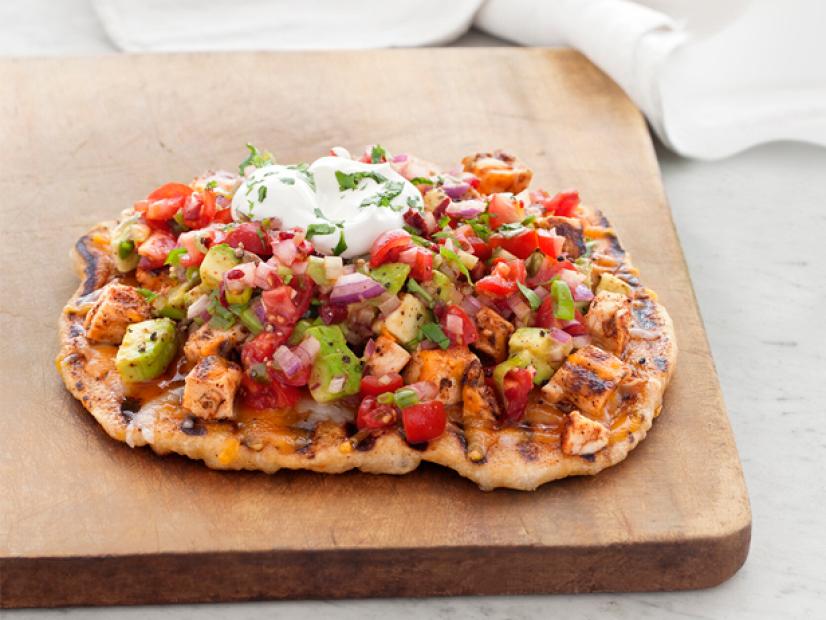 Grilled Chicken Taco Pizzas