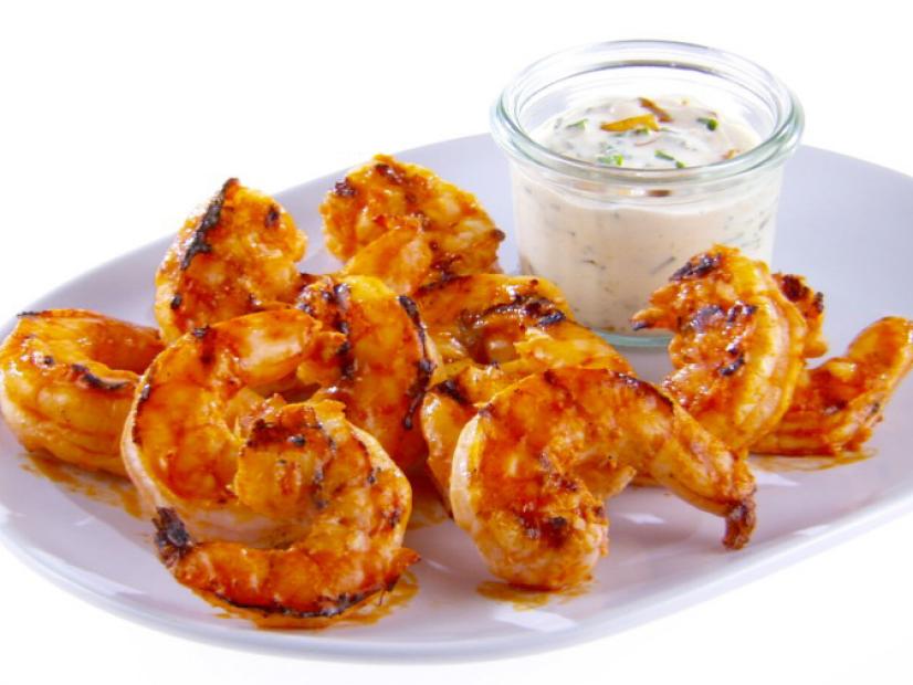 Buffalo Grilled Shrimp with Goat Cheese Dipping Sauce