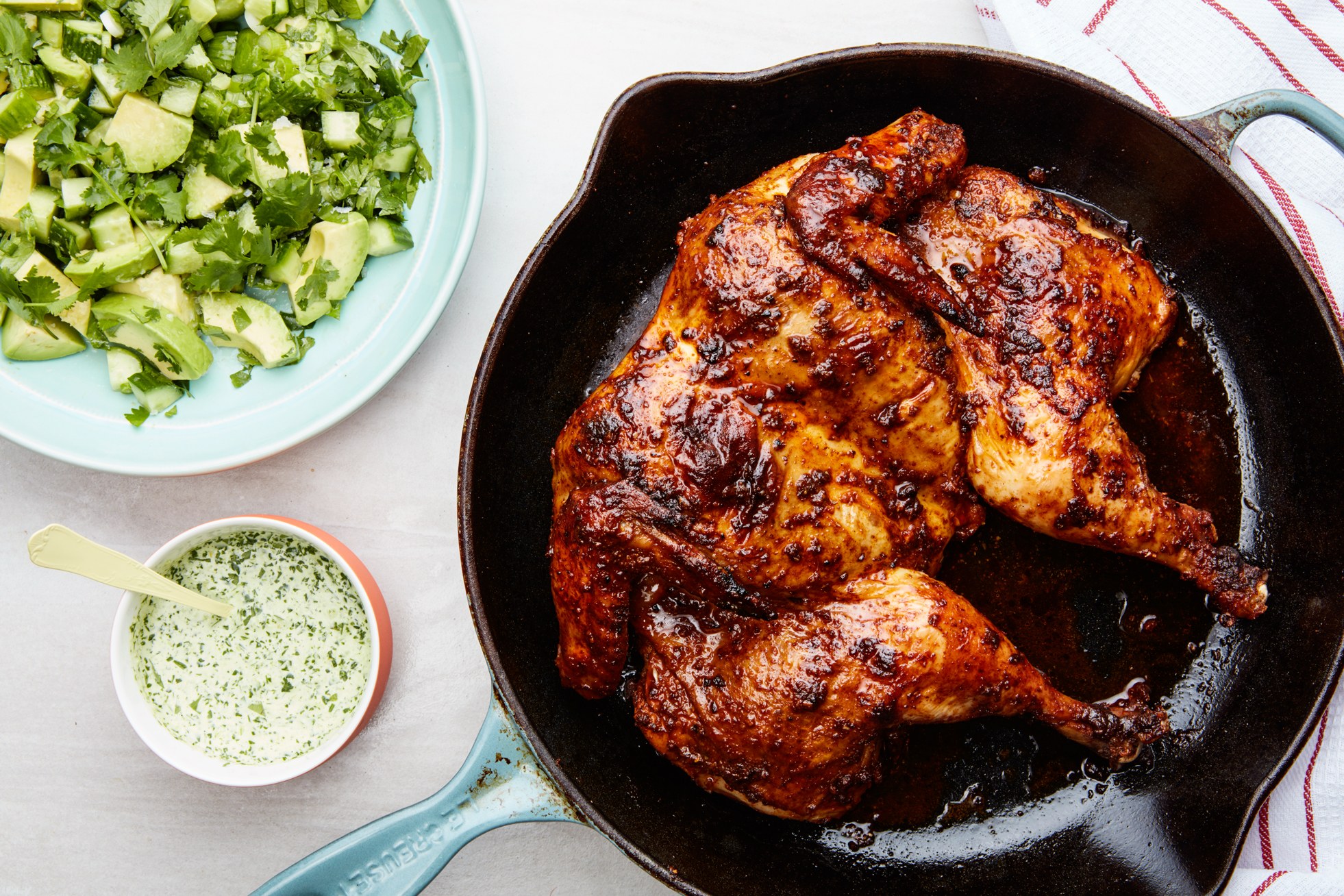 Peruvian-Style Roast Chicken With Tangy Green Sauce