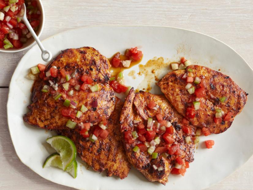 Chile-Rubbed Grilled Chicken With Salsa