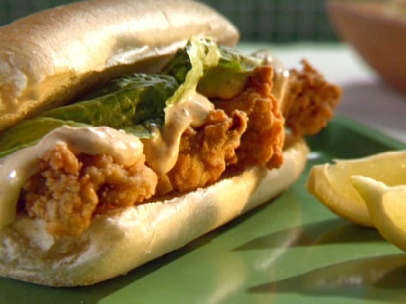 Deep-fried Oyster Po’ Boy Sandwiches with Spicy Remoulade Sauce