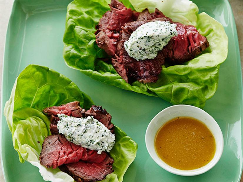 Filet Mignon with Honey-Dijon Vinaigrette, Lavender Fine Herb Goat Cheese and Butter Lettuce