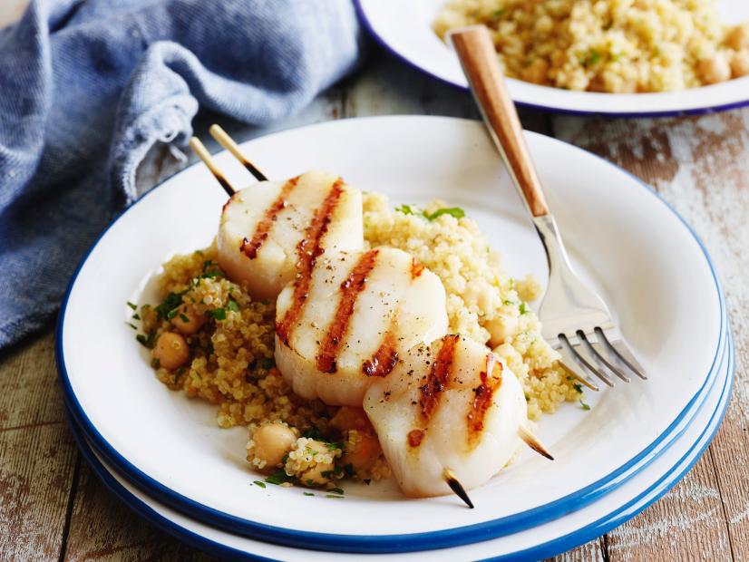 Grilled Scallops with Orange-Scented Quinoa