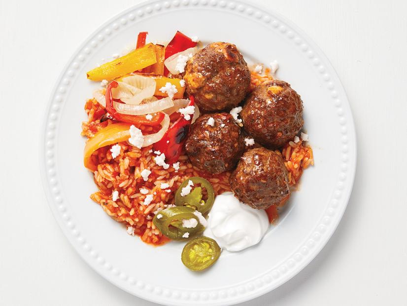 Fajita Meatballs and Rice