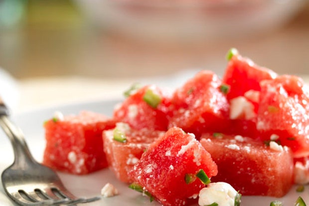 Watermelon and Feta With Lime and Serrano Chili Peppers